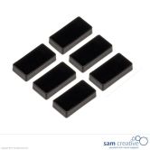 Rektangulære magneter 12x24 mm sort (6 styk)