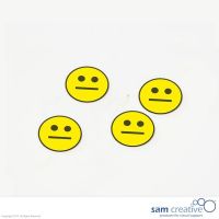 Magnetisk symbol smiley :-| 50 mm i gul, 25 stk