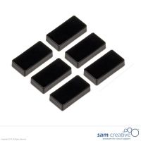 Rektangulære magneter 12x24 mm sort (6 styk)
