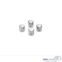Cylinder magneter sølv, sæt med 4 styk
